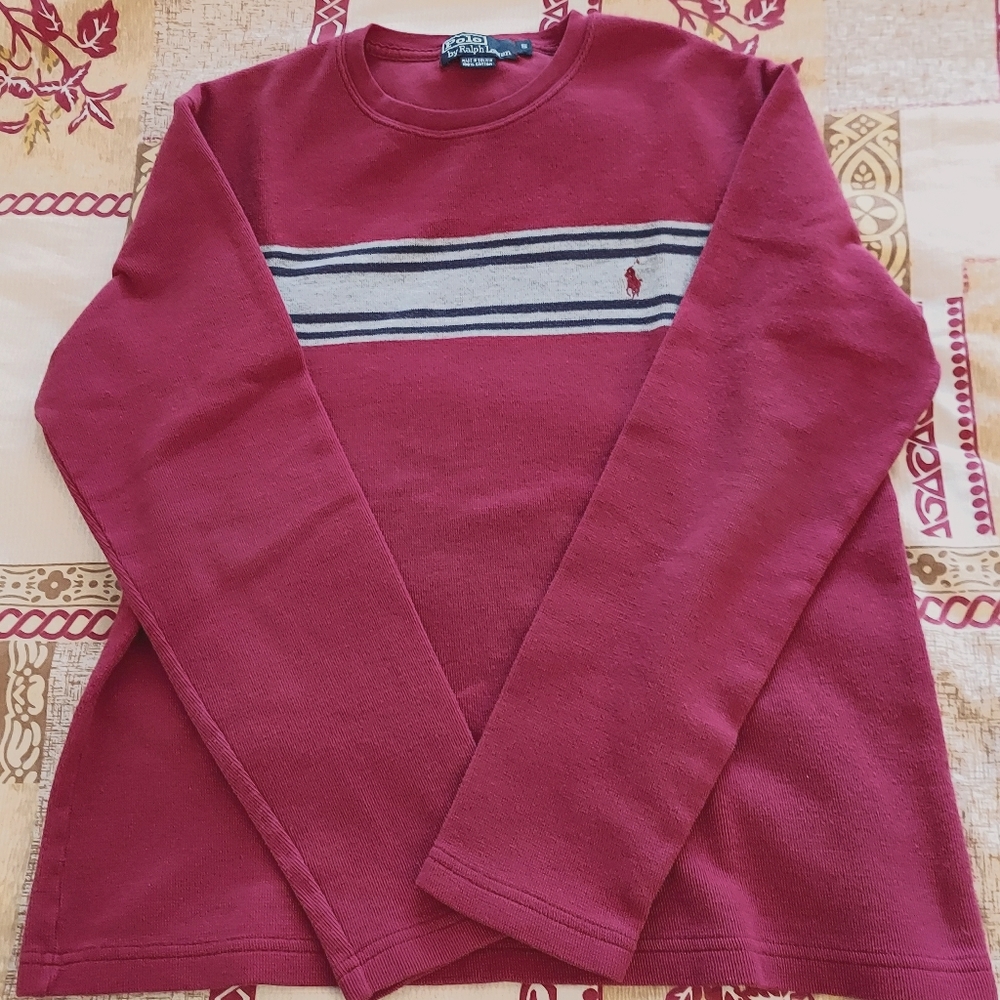 Red Ralph Lauren polo cotton sweater crewneck